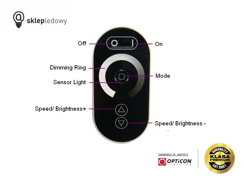 Pilot OPTICON MONO jednostrefowy Radiowy 2,4G