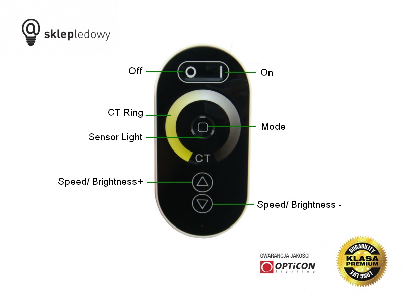Pilot OPTICON MONO jednostrefowy Radiowy 2,4G