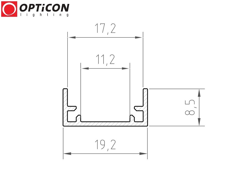Profil LED P11 Srebrny aluminium anodowane - 1 metr Profil LED P11 Srebrny aluminium anodowane - 1 metr