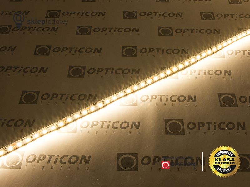 Taśma LED 12V 600 SMD 2835 8mm IP20 9,6W/m Biały Ciepły 2700K OPTICON PREMIUM
