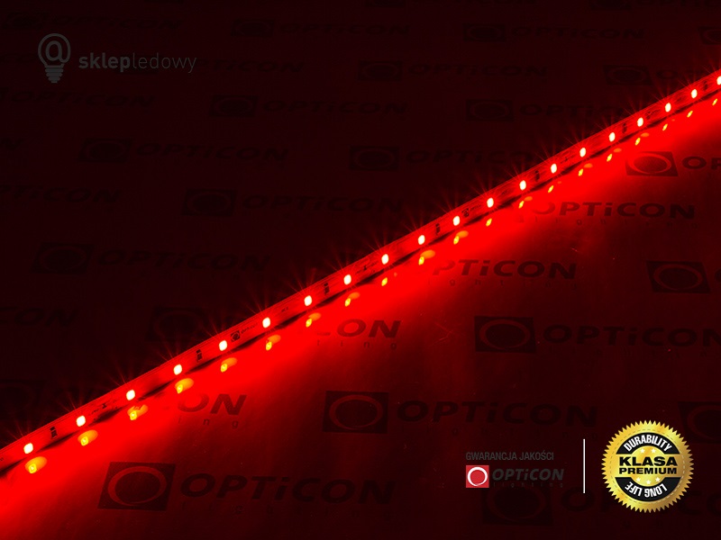 Taśma LED 24V 300 SMD 2835 10mm IP68 4,8W /m Czerwony OPTICON PREMIUM