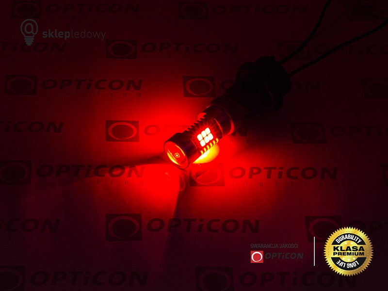 Żarówka Led P27/7W 3157 42x SMD3030 12V Czerwony CANBUS PREMIUM