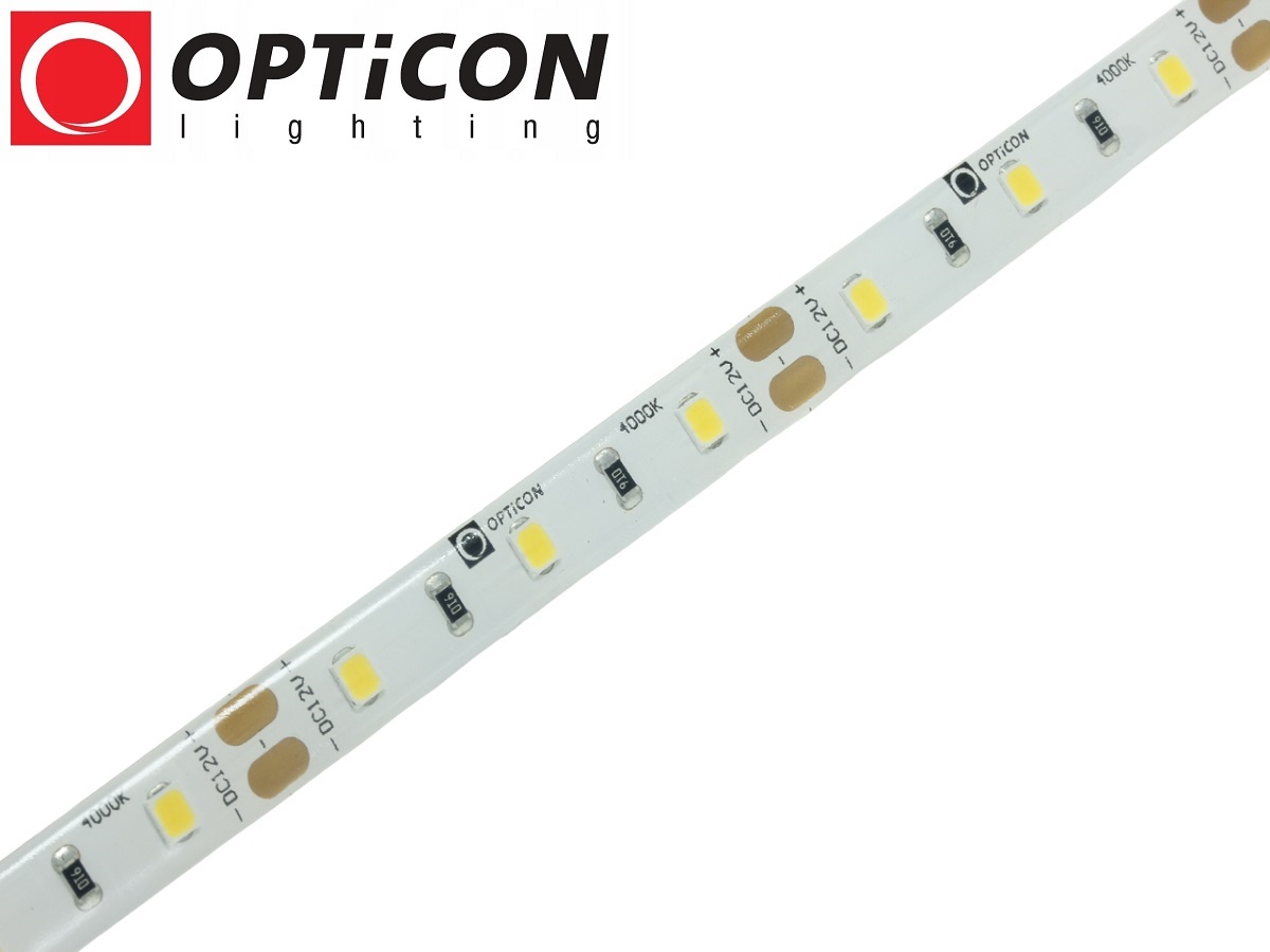 Taśma LED 12V 300 SMD 2835 8mm IP20 4,8W/m Biały Dzienny 4000K OPTICON PREMIUM