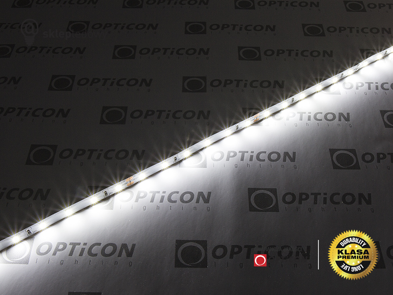 Taśma LED 12V 300 SMD 2835 10mm IP68 4,8W/m Biały Zimny 6000K OPTICON PREMIUM Taśma LED 12V 300 SMD 2835 10mm IP68 4,8W/m Biały Zimny 6000K OPTICON PREMIUM