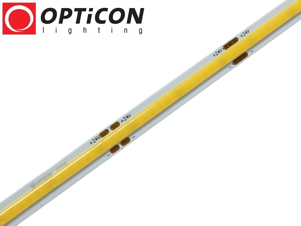 Taśma LED 24V 1600 SMD COB 8mm IP20 8W/m Biały Ciepły 2700KOPTICON PREMIUM