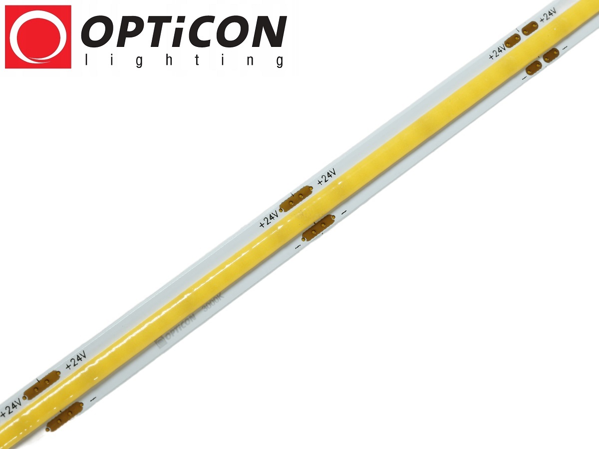 Taśma LED 24V 1600 SMD COB 8mm IP20 8W/m Biały Ciepły 3000K OPTICON PREMIUM Taśma LED 24V 1600 SMD COB 8mm IP20 8W/m Biały Ciepły 3000K OPTICON PREMIUM