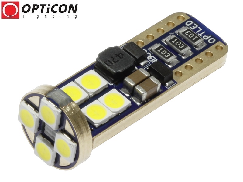 Żarówka Led W5W T10 12V DC 12x SMD 3030 Biały Zimny 8000K OPTICON PREMIUM