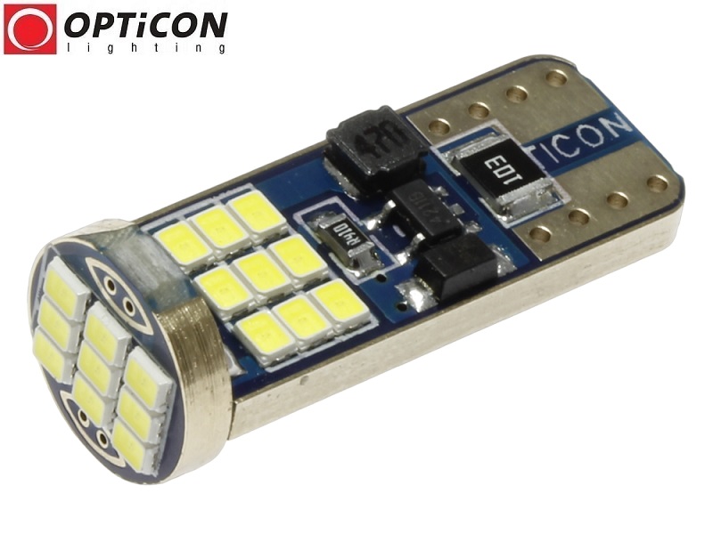 Żarówka Led W5W T10 12V 27x SMD 2016 Biały Zimny 6000K OPTICON PREMIUM