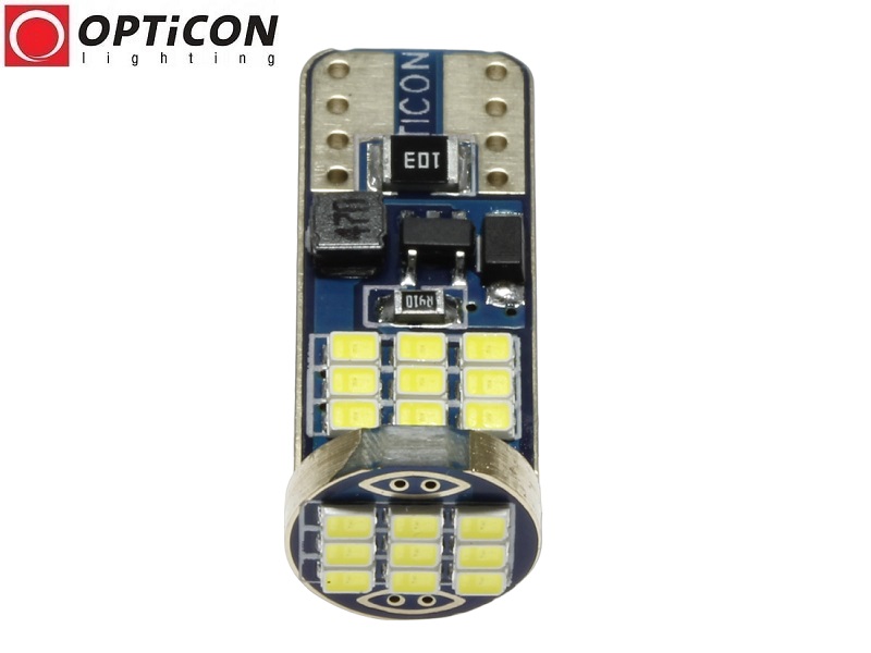Żarówka Led W5W T10 12V 27x SMD 2016 Biały Zimny 6000K OPTICON PREMIUM