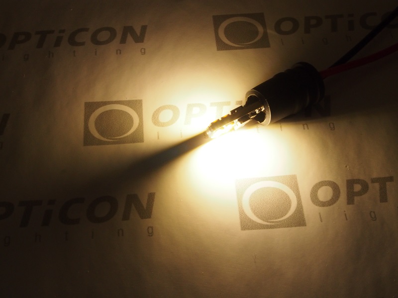 Żarówka Led W5W T10 12V DC 8x SMD 3030 Biały Ciepły 3000K OPTICON PREMIUM