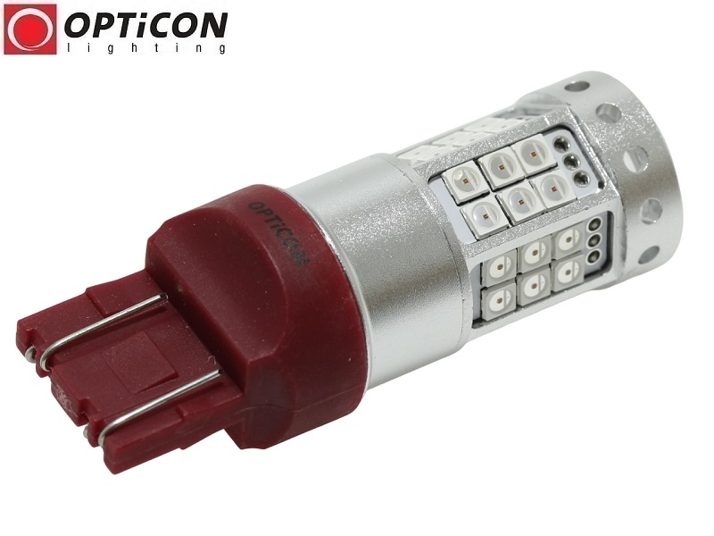 Żarówka Led W21W T20 7440 42x SMD3030 12V Czerwony CANBUS PREMIUM
