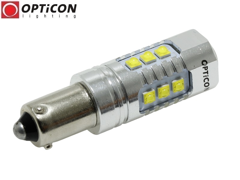 Żarówka Led H21W Bay9s 12V 16x CREE SMD Biały Zimny 6000K CANBUS OPTICON PREMIUM