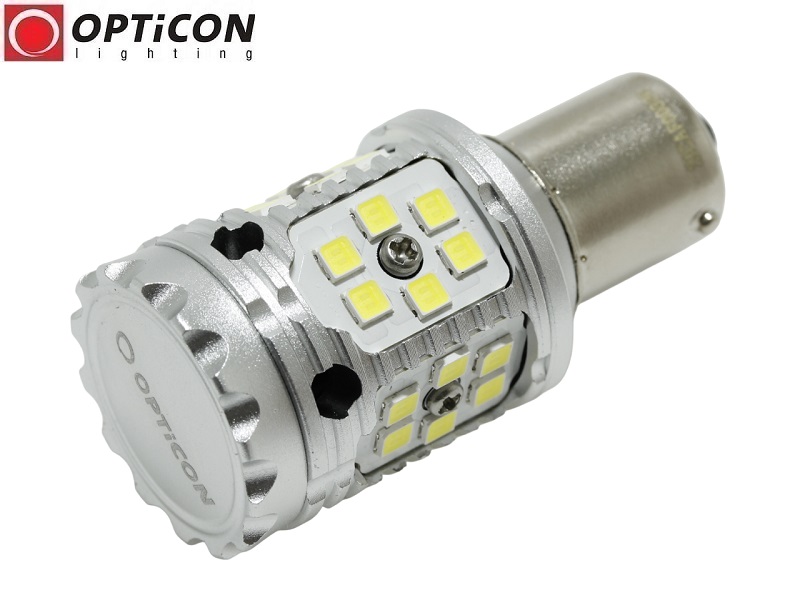 Samochodowa Żarówka Led P21W Ba15s 30x SMD3030 12V Biały Zimny 6000K OPTICON PREMIUM