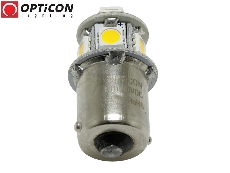 Żarówka Led R5W Ba15s 12V 24V DC 8x SMD5050 Biały Ciepły 3000K