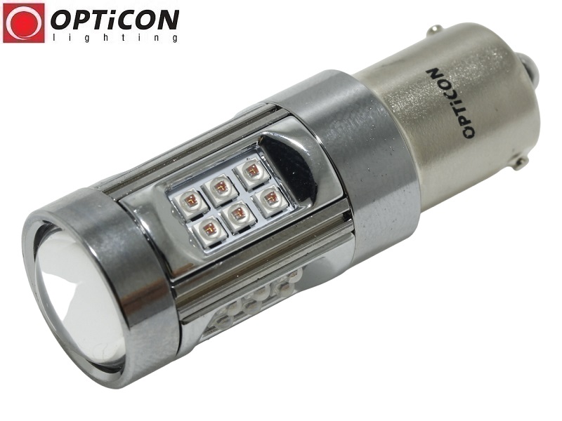 Żarówki led P21W ba15s czerwone światła przeciwmgłowe stop