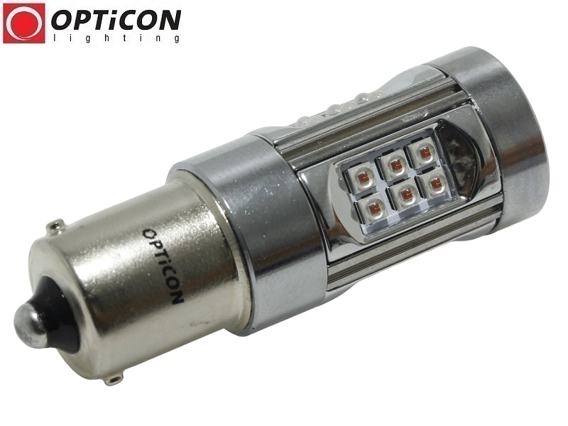 Żarówki led P21W ba15s czerwone światła przeciwmgłowe stop