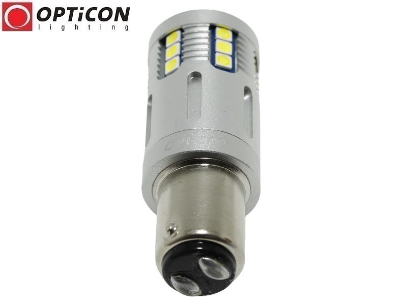 Samochodowa Żarówka Led P21/5W Bay15d 24x SMD3030 12V Biały Zimny 6000K OPTICON PREMIUM