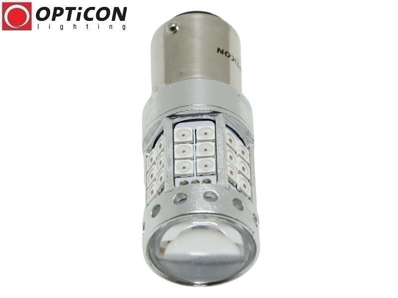 Żarówka Led P21/5W Bay15d 1157 42x SMD 3030 DUAL COLOR 18/24 RED OPTICON