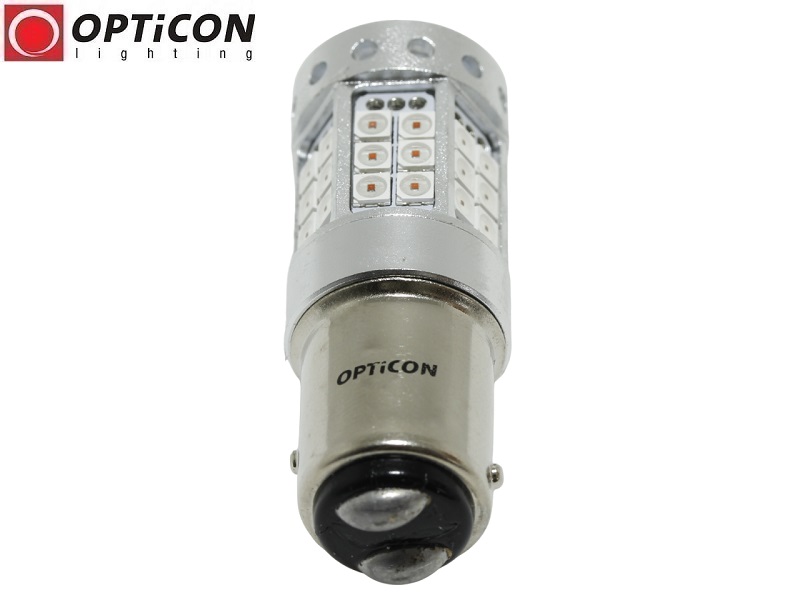 Żarówka Led P21/5W Bay15d 1157 42x SMD 3030 DUAL COLOR 18/24 RED OPTICON