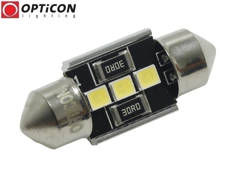 Żarówka Led C5W 31mm 12V DC 6x SMD 3030 Biały Zimny CANBUS 6000K OPTICON