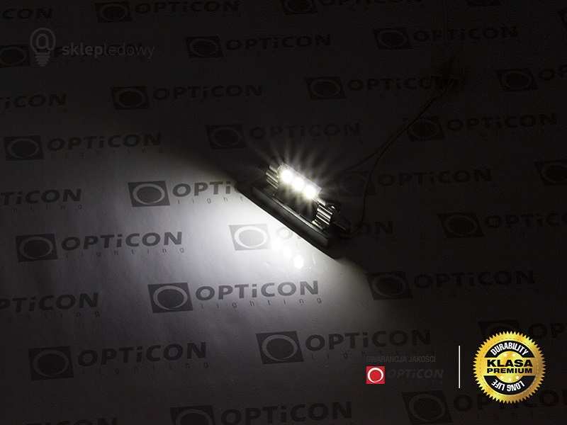  Żarówka Samochodowa Led C5W 39mm 12V 24V DC 3x SMD 5050 Biały Zimny 6000K OPTICON