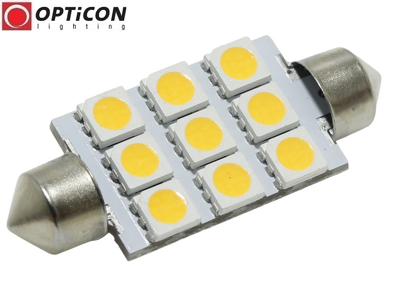  Żarówka Samochodowa Led C10W 42mm 12V 24V DC 6x SMD 5050 Biały Neutralny 4500K OPTICON