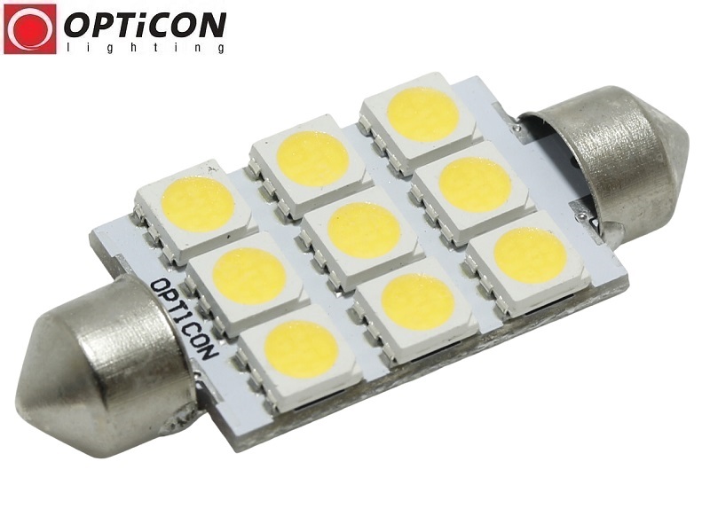 Żarówka Samochodowa Led C10W 42mm 12V 24V DC 6x SMD 5050 Biały Neutralny 4500K OPTICON Żarówka Samochodowa Led C10W 42mm 12V 24V DC 6x SMD 5050 Biały Neutralny 4500K OPTICON