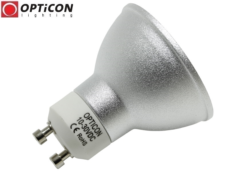 Żarówka LED GU10 4W 10-30V DC 27x SMD 2835 Biały Neutralny 4500K 12V 24V OPTICON
