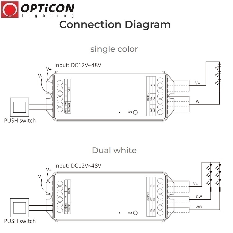 Sterownik Taśm LED MiLight 2in1 PW2 20A 12V / 24V DC RF 2,4G Wi-Fi Bluetooth 