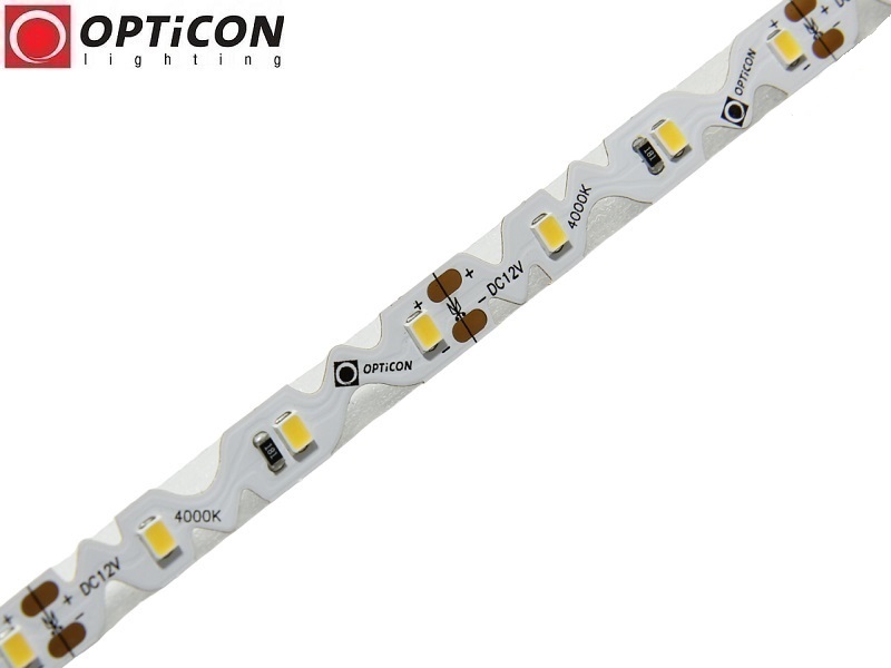 Taśma LED 12V 300 SMD 2835 8mm IP20 4,8W/m Biały Dzienny 4000K OPTICON PREMIUM