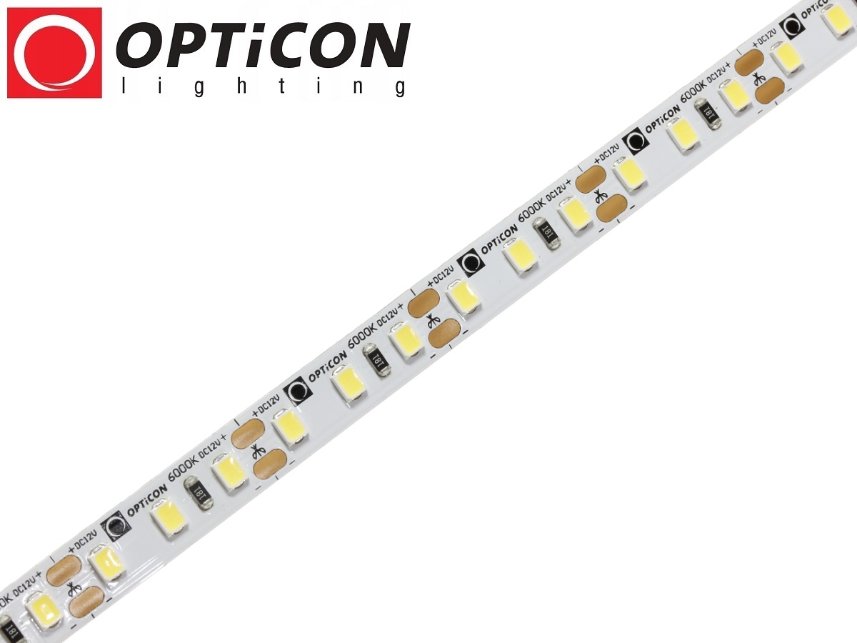 Taśma LED 12V 600 SMD 2835 8mm IP20 9,6W/m Biały Zimny 6000K OPTICON PREMIUM