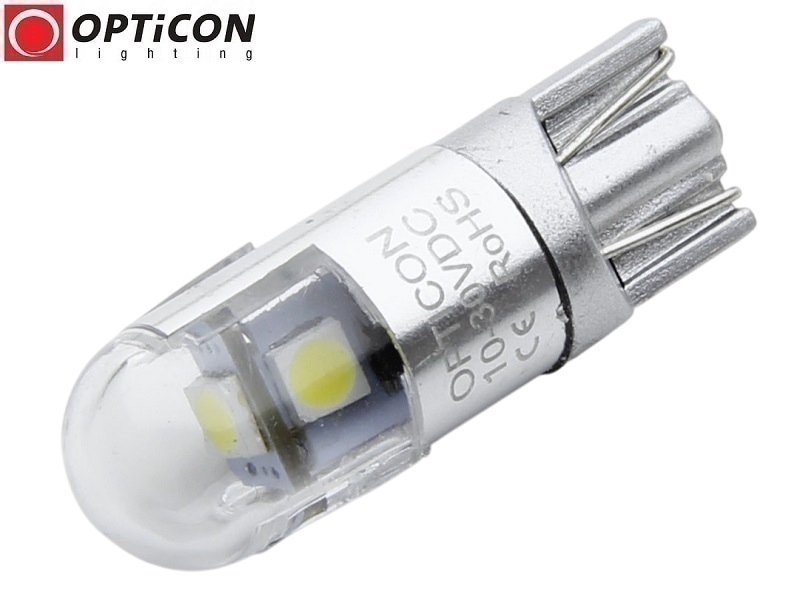 Żarówka Led W5W T10 12V DC 3x SMD3030 Biały Zimny 6000K OPTICON PREMIUM