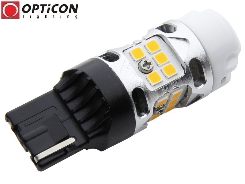 Żarówka Led Wy21W T20 7440 12V SMD3030 POMARAŃCZOWY CANBUS OPTICON PREMIUM
