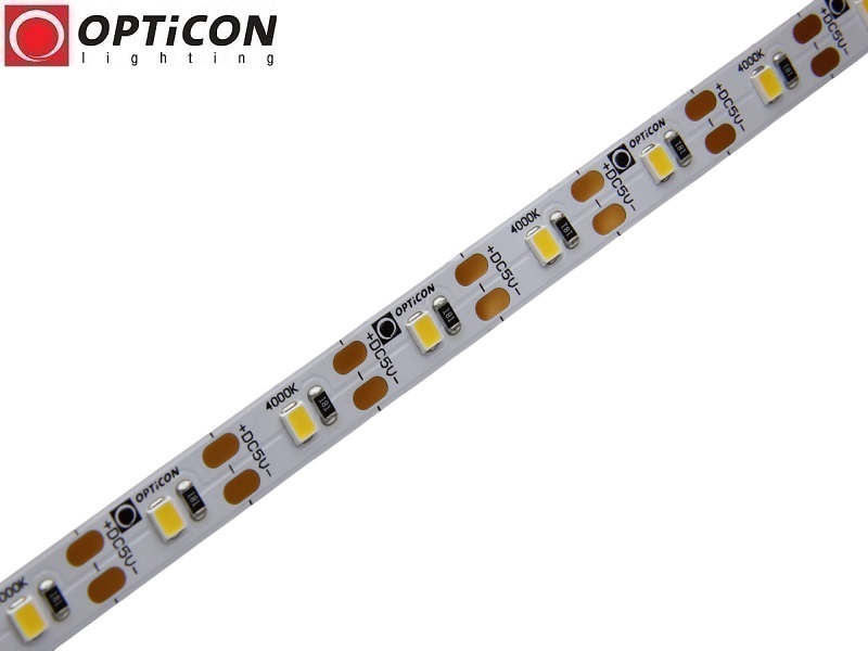 Taśma LED 5V 300 SMD 2835 8mm IP20 3,6W/m Biały Dzienny 4000K OPTICON PREMIUM