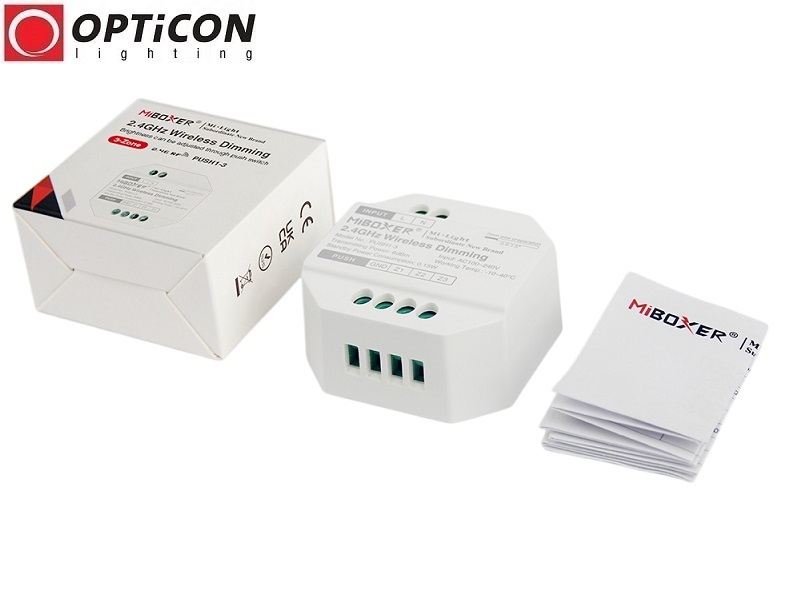 Bezprzewodowy Włącznik LED Push MiLight 230V AC RF 2,4GHz - 3 Strefy Jednokolorowe
