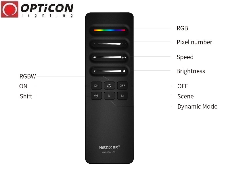 Pilot Cyfrowych Taśm LED MiLight C6 Digital SPI Mono / RGB / RGBW Radiowy 2,4G 