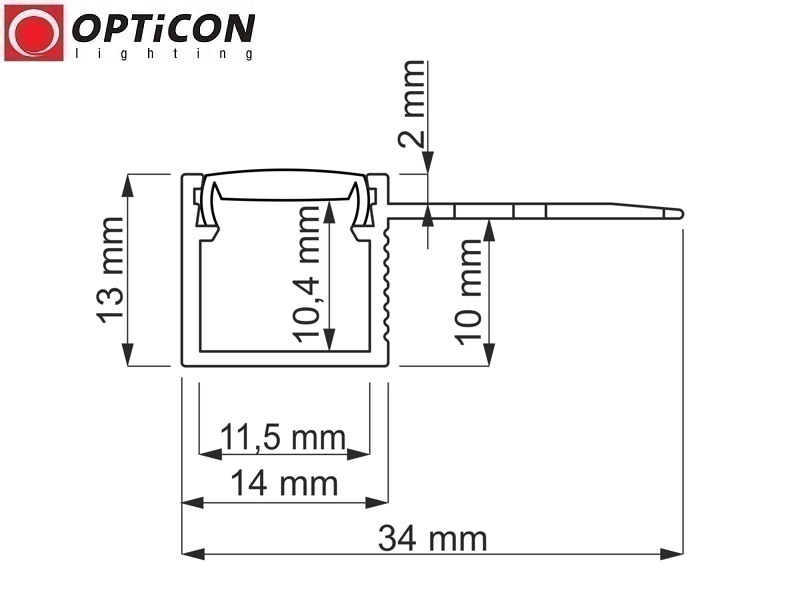 Profil LED GK Slim Srebrny aluminium anodowane Profil LED GK Slim Srebrny aluminium anodowane
