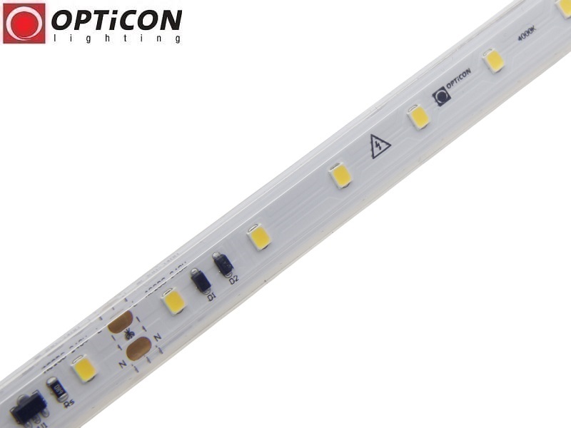 Taśma LED 230V AC Biały Zimny 6000K 7W/m IP68 12mm 300 SMD 2835 OPTICON PREMIUM