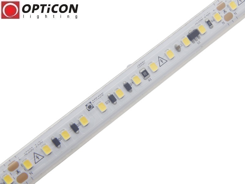 Taśma LED 230V AC Biały Zimny 6000K 14W/m IP68 12mm 600 SMD 2835 OPTICON PREMIUM