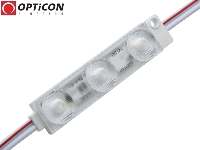 Moduł LED OPTICON Backlight 12V DC 1W IP68 3000K 3x SMD2835