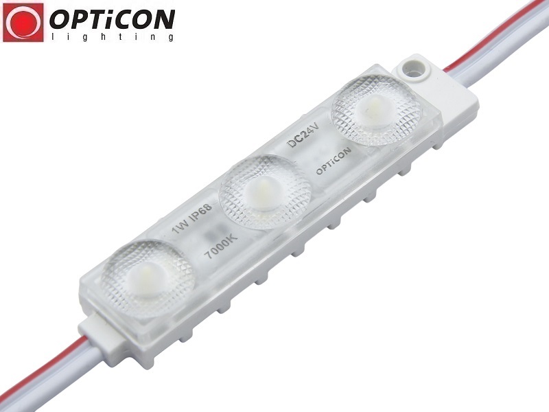 Moduł LED 24V DC 3x SMD2835 IP68 1W Biała Zimna 7000K