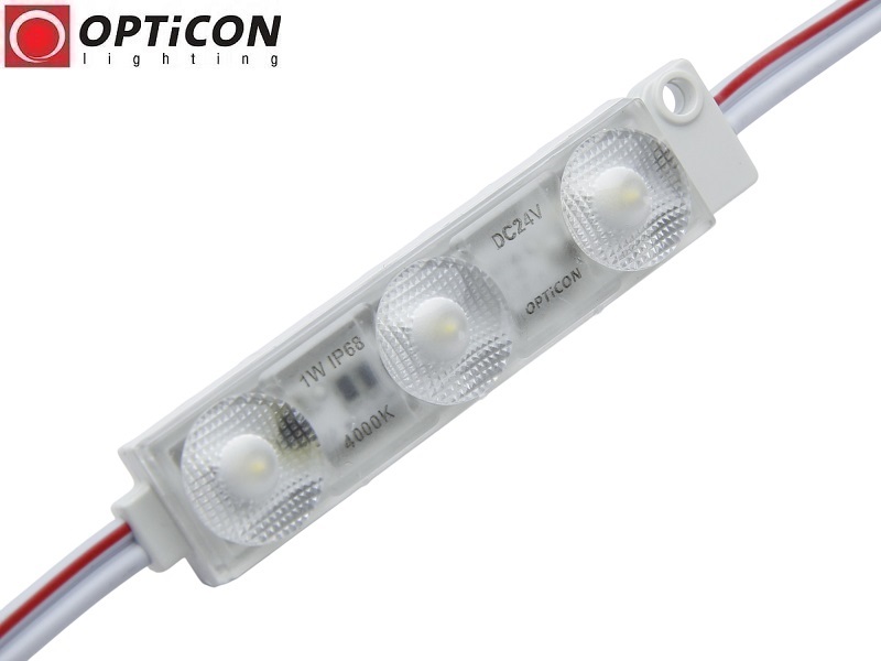 Moduł LED 24V DC 3x SMD2835 IP68 1W Biały Neutralny 4000K