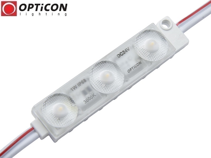 Moduł LED 24V DC 3x SMD2835 IP68 1W Biały Ciepły 3000K