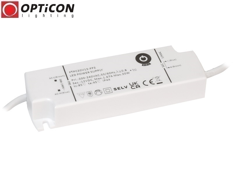Zasilacz LED POS FTPC-20-12V-FP2 12V DC 20W 1,67A IP44 z PFC Zasilacz LED POS FTPC-20-12V-FP2 12V 20W 1,67A IP44 z filtrem PFC