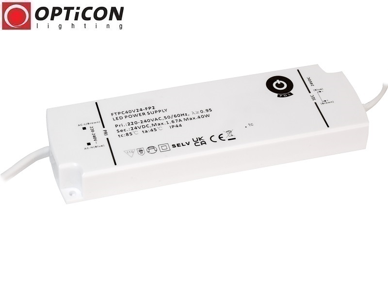 Zasilacz LED POS FTPC-40-24V-FP2 24V DC 40W 1,67A IP44 z PFC Zasilacz LED POS FTPC-40-24V-FP2 24V 40W 1,67A IP44 z filtrem PFC