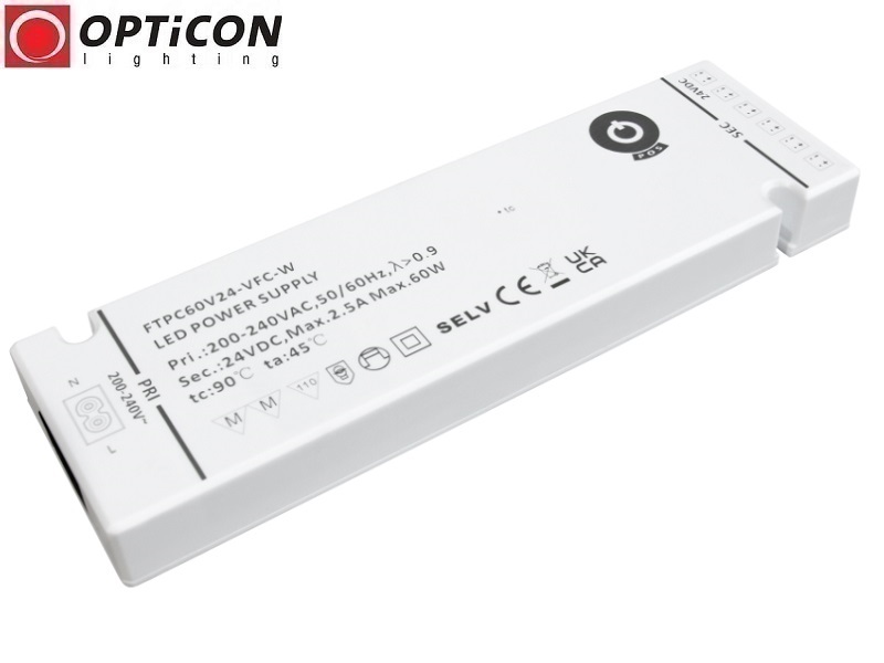 Zasilacz LED POS FTPC-60-24V-VFC-W 24V DC 60W 2,5A IP30 Zasilacz LED POS FTPC-60-24V-VFC-W 24V DC 60W 2,5A IP30 z 6 złączami L814