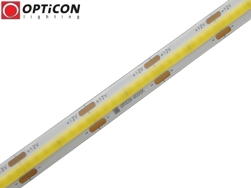 Taśma LED 12V COB 1600 SMD 8mm IP20 8W/m Biały Zimny 6000K OPTICON PREMIUM