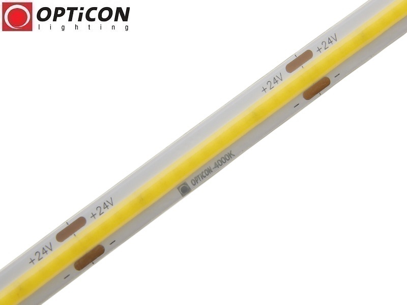 Taśma LED 24V COB 1600 SMD 8mm IP65 8W/m Biały Neutralny 4000K OPTICON PREMIUM Taśma LED 24V COB 1600 SMD 8mm IP65 8W/m Biały Neutralny 4000K OPTICON PREMIUM