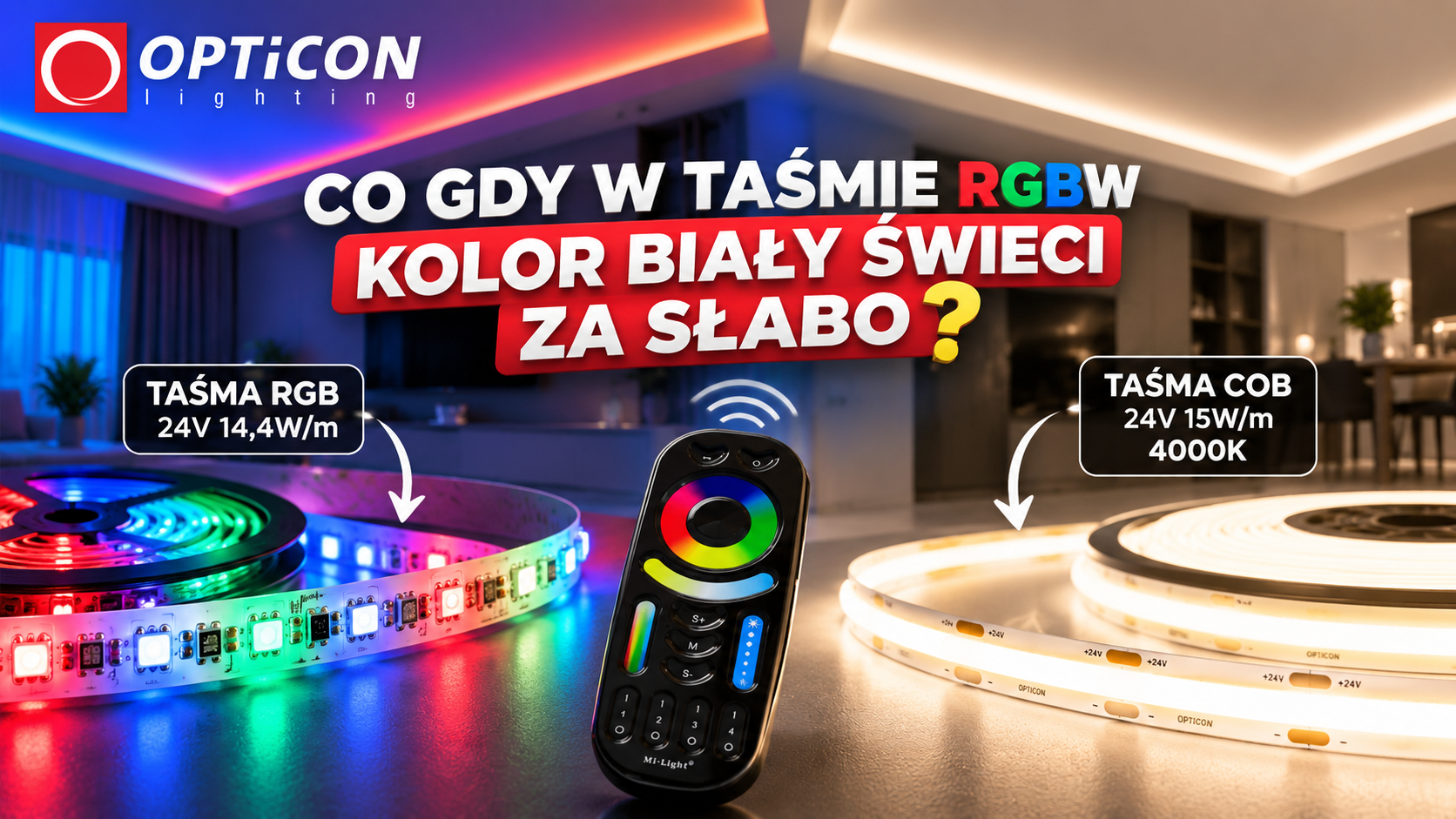 Co zrobić, gdy w taśmie RGBW kolor biały świeci za słabo? Jak uzyskać mocne białe światło i RGB. Co zrobić, gdy w taśmie RGBW kolor biały świeci za słabo? Jak uzyskać mocne białe światło i RGB.