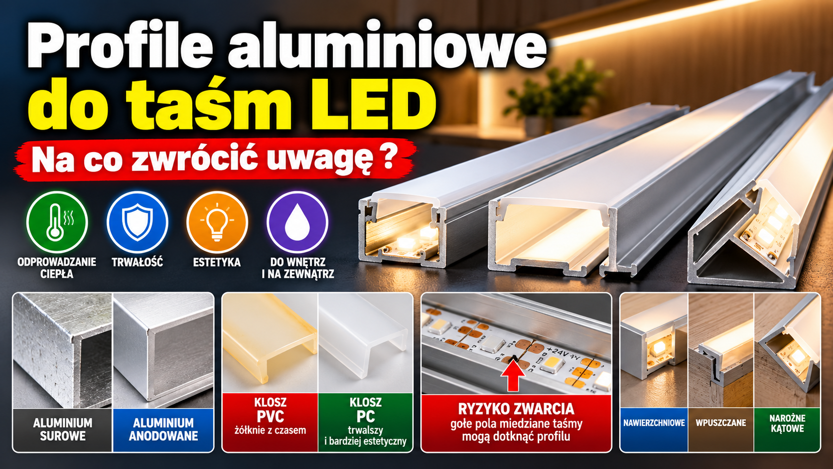 Profile aluminiowe do taśm LED – na co zwrócić uwagę? Nie daj się nabrać na najtańsze profile LED Profile